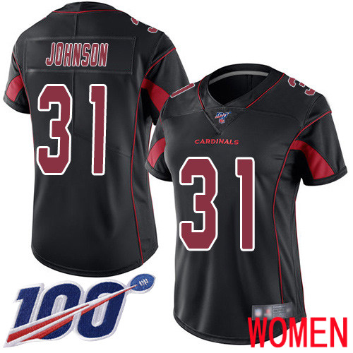 Arizona Cardinals Limited Black Women David Johnson Jersey NFL Football 31 100th Season Rush Vapor Untouchable